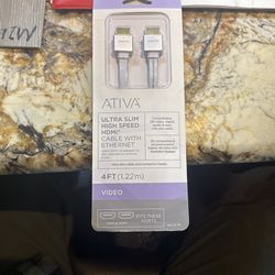 ATIVA ULTRA SLIM high Speed HDMI CABLE WITH ETHERNET