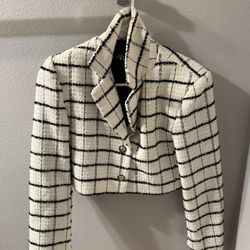 Zara Women’s Coat White Crop XS