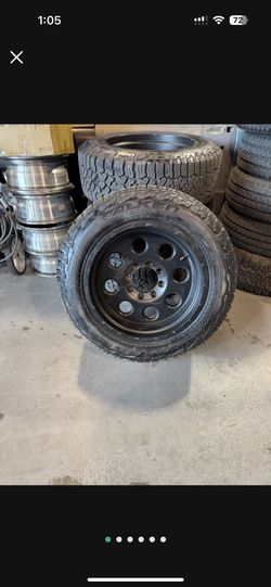 20” 8x6.5 Lug Wheels W/ Fallen Wild Peak Tires