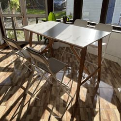Dining Table   Indoor  Outdoor  Table  IKEA  Includes 4 folding Chairs 