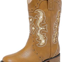 Kids Cowboy Boots for Girls Western Square Toe Sz13