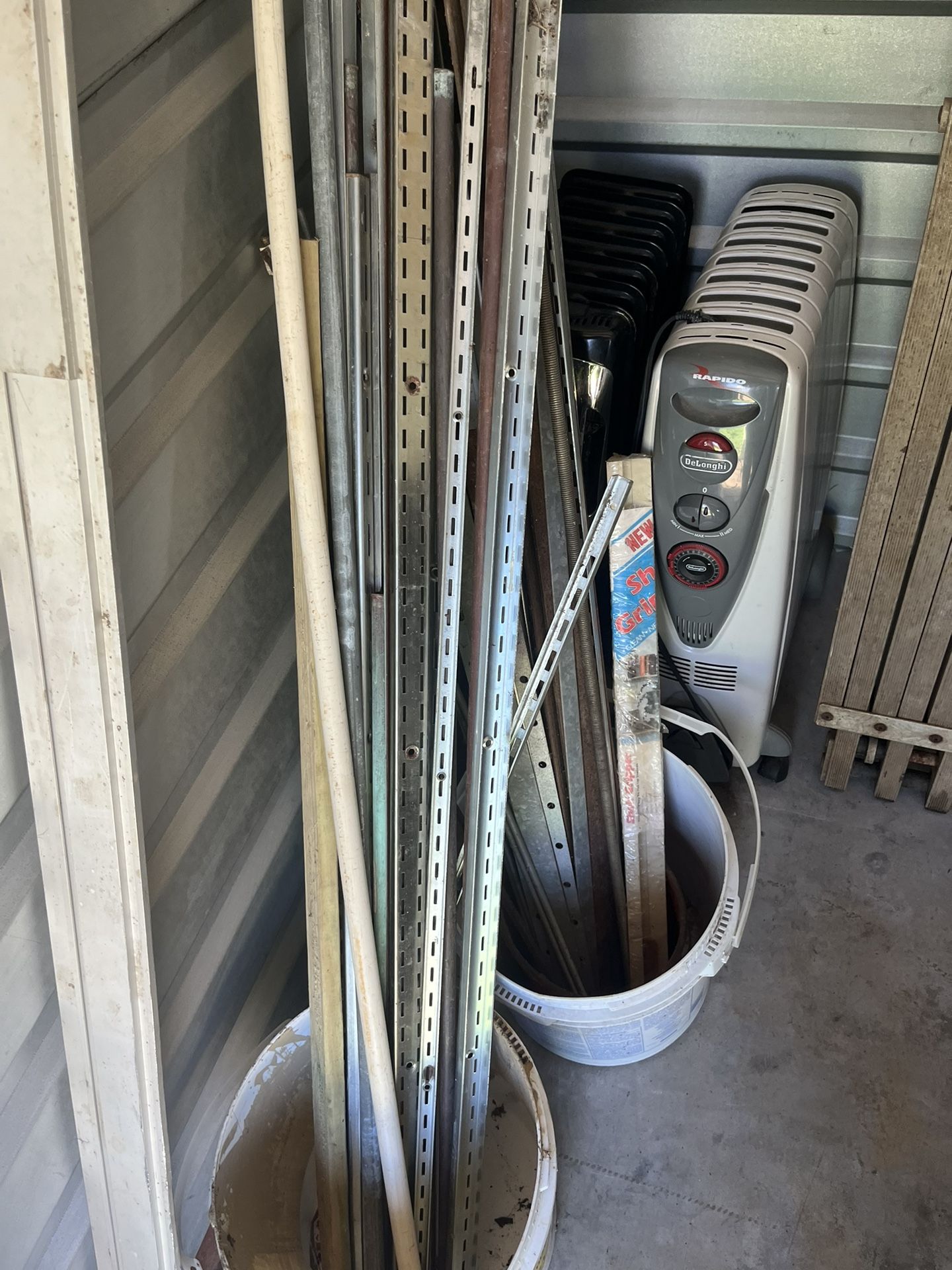 Metal Brackets For shelving , Scrap Metal, And Rods To Make Your Own Bolts (washers And Nuts Included