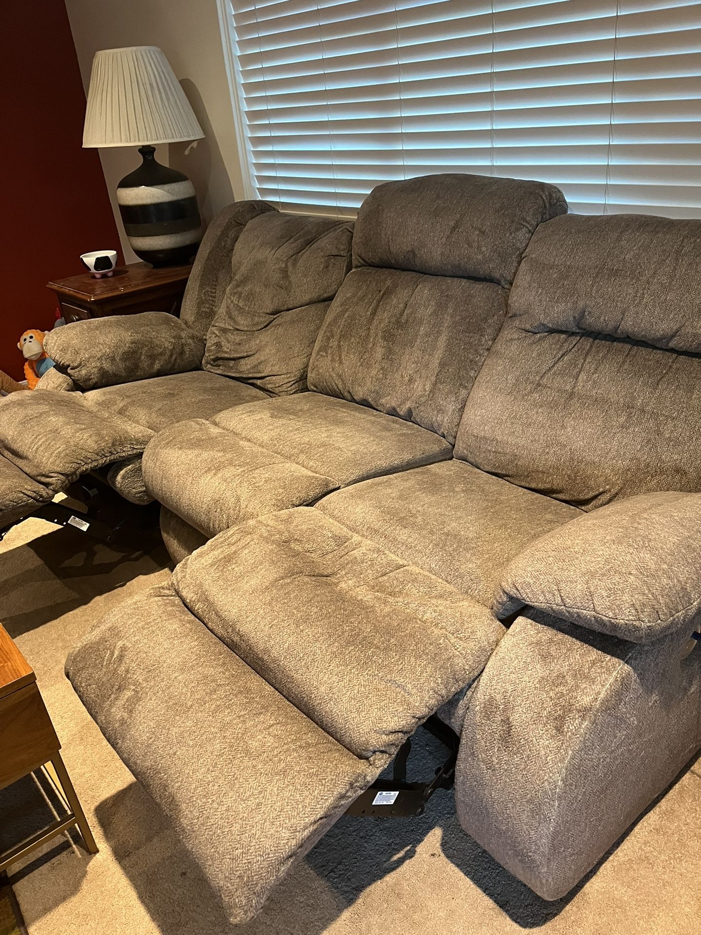 Comfy Brown Power Reclining Couch