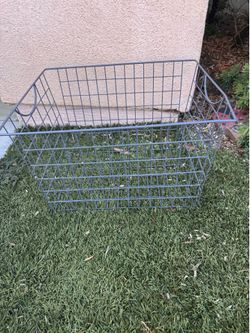 Gray wire storage basket