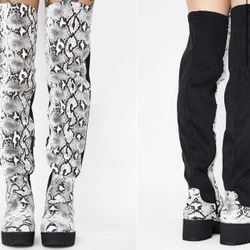 NEW Snake Knee High Boots