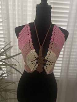 Sexy Crochet Crop Top , Backless.