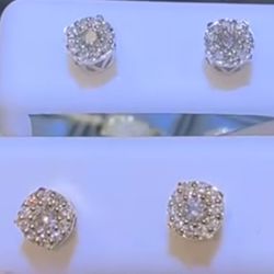 14k Natural Diamonds W/Y Gold Earrings 