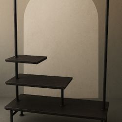Industrial Pipe & Wood Display Rack