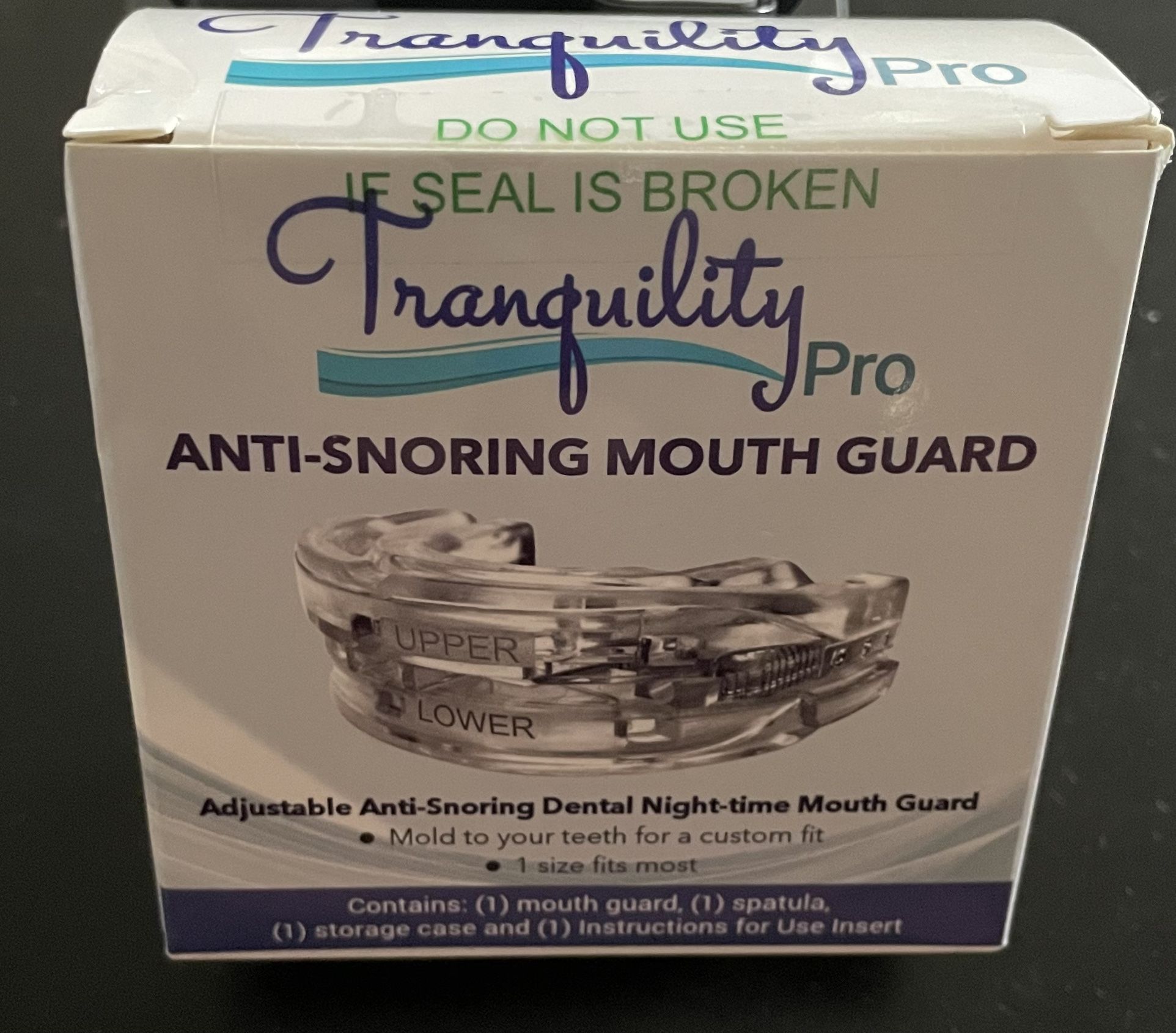 Pro Tech Dental Tranquility Pro 2 Adult Adjustable Bruxism Night Mouthpiece Sleep Mouthguard Dental Guard for Nighttime Teeth Grinding