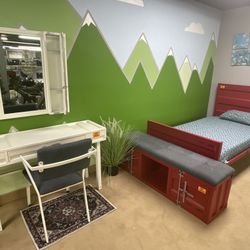 Collection Bundle ✨ One Time Offer ✨ 5pc Set / Twin Bed + Bench + Chair + Vanity desk