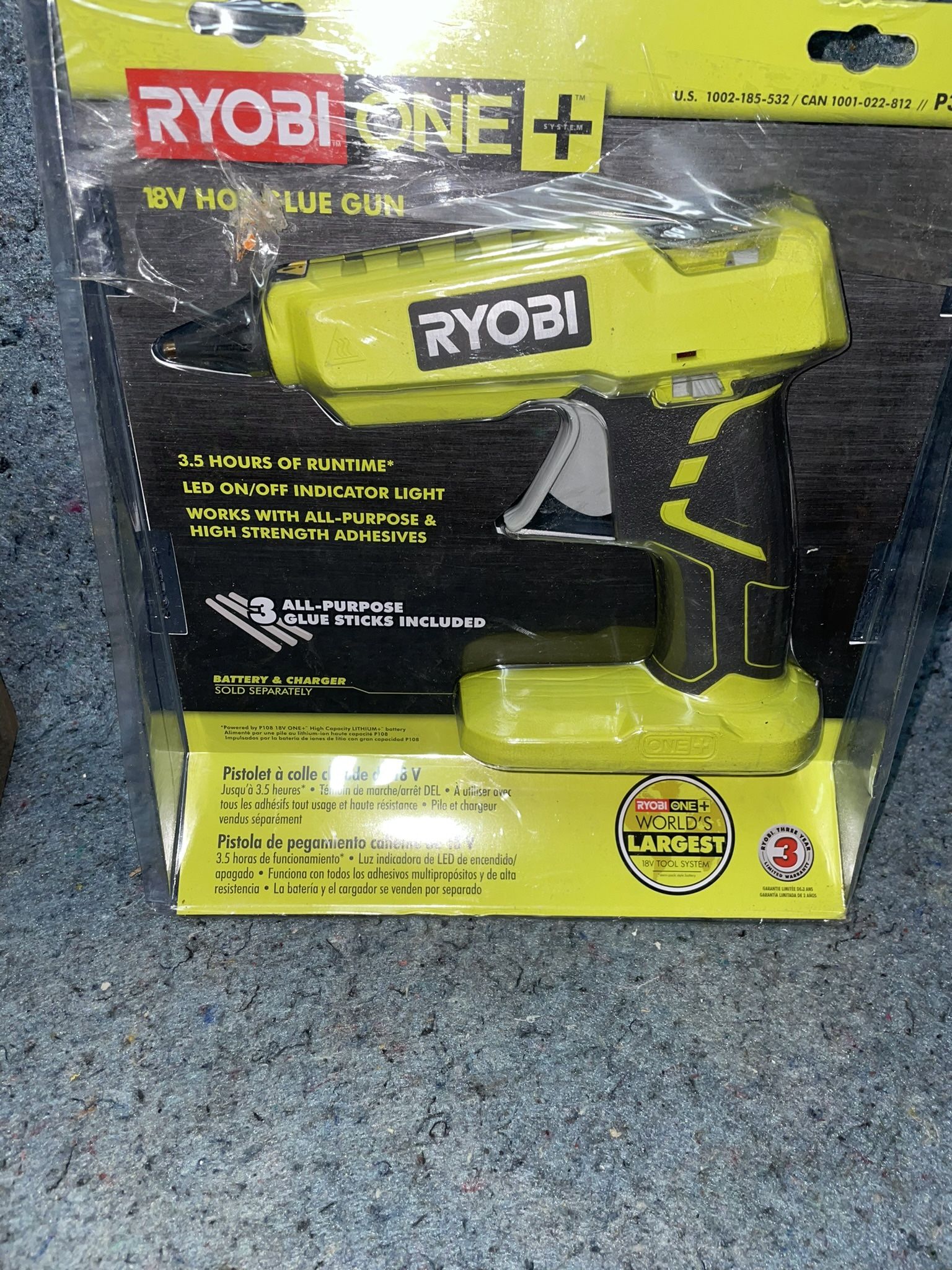 RYOBI 18V Hot Glue Gun (tool Only) 3 Purpose Glue Sticks Included