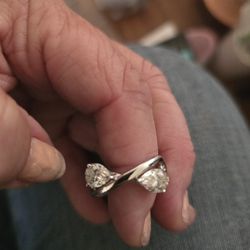 NEW 3 CT PEAR MOISSANITE STONE RING IN SILVER