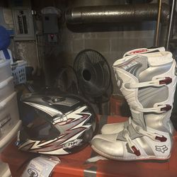 Motorcycle Helmet And Matching Boots