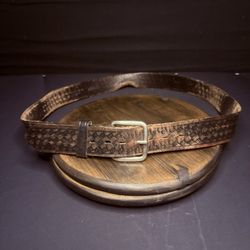 Leather Belt 40" Basket Weave