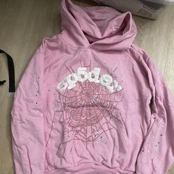 Pink spider hoodie medium