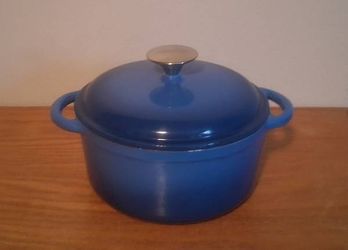 8inch Blue Enameled Cast Iron Dutch Oven