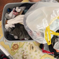 Tote And Bag Full Of Boy Clothes 