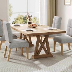 Wooden Dining Chairs Set of 4, Dining Room Chairs with Wood Legs, Cloud-Like Cushion & Reinforcement Structure Design for Kitchen/Living