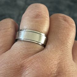 Titanium Wedding Ring Size 7 Anti-Stress Rotating Ring