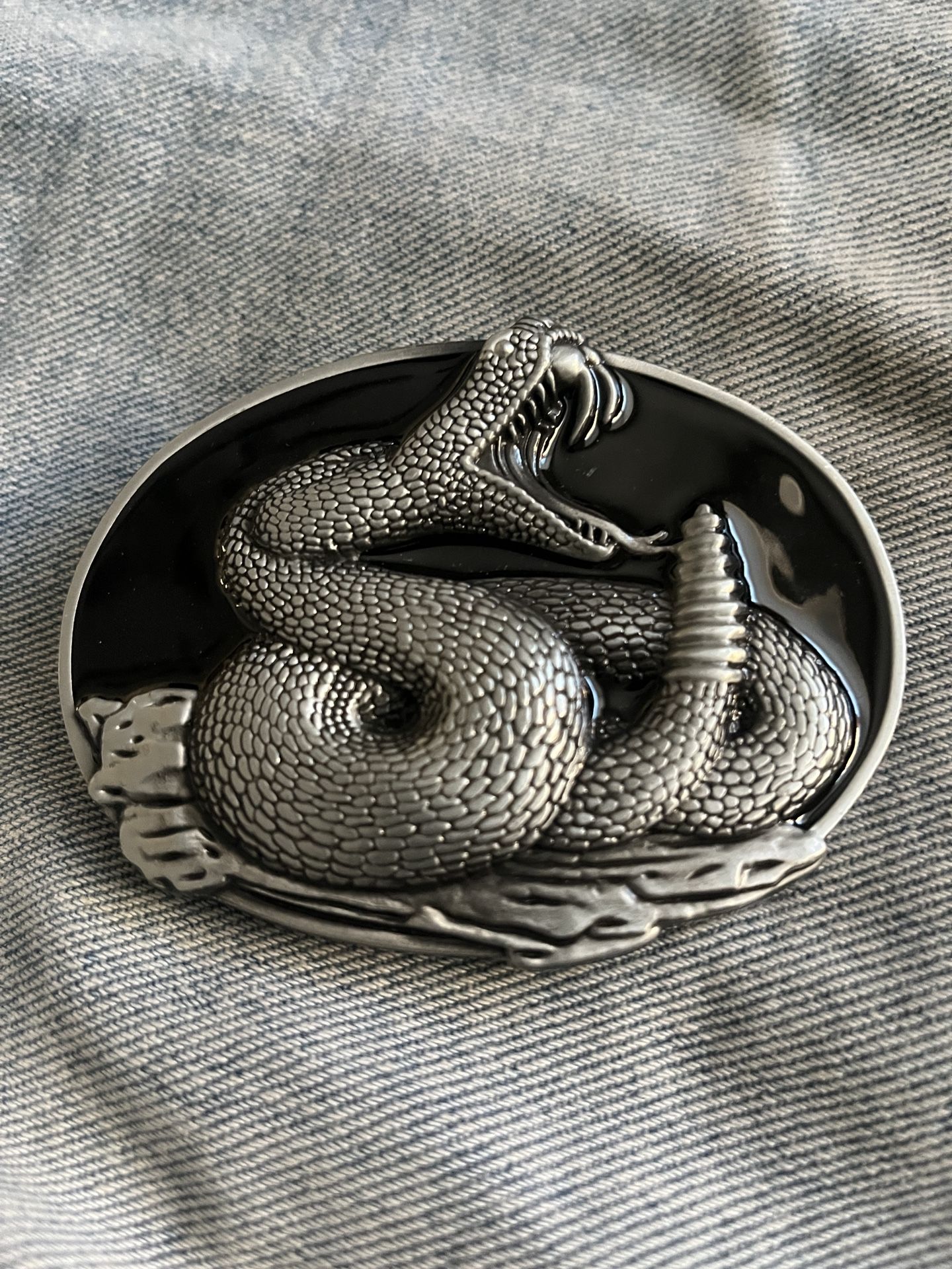 Rattle Snake Western Viper Belt Buckle