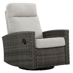 Wicker Outdoor Swivel Glider Recliner swivel 360 degrees, and glide front to back ,Patio Lounge Chair