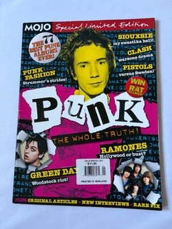 2005 UK issue of Mojo Special Limited Edition Punk the Whole Truth issue with various artists on the cover including Green Day, Ramones & Sex Pistols