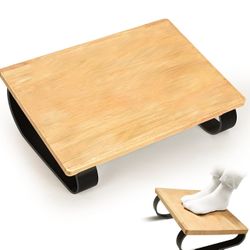 Brandnew Ergonomic Under Desk Footrest - Pain Relief & Leg Support for Office, Home & Gaming (Dark wood)