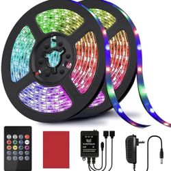 33ft Led Strip Lights RGB Led Lights for Bedroom Music Sync Color Changing Led Light Strips SMD 3528 with Remote, Kitchen, Home