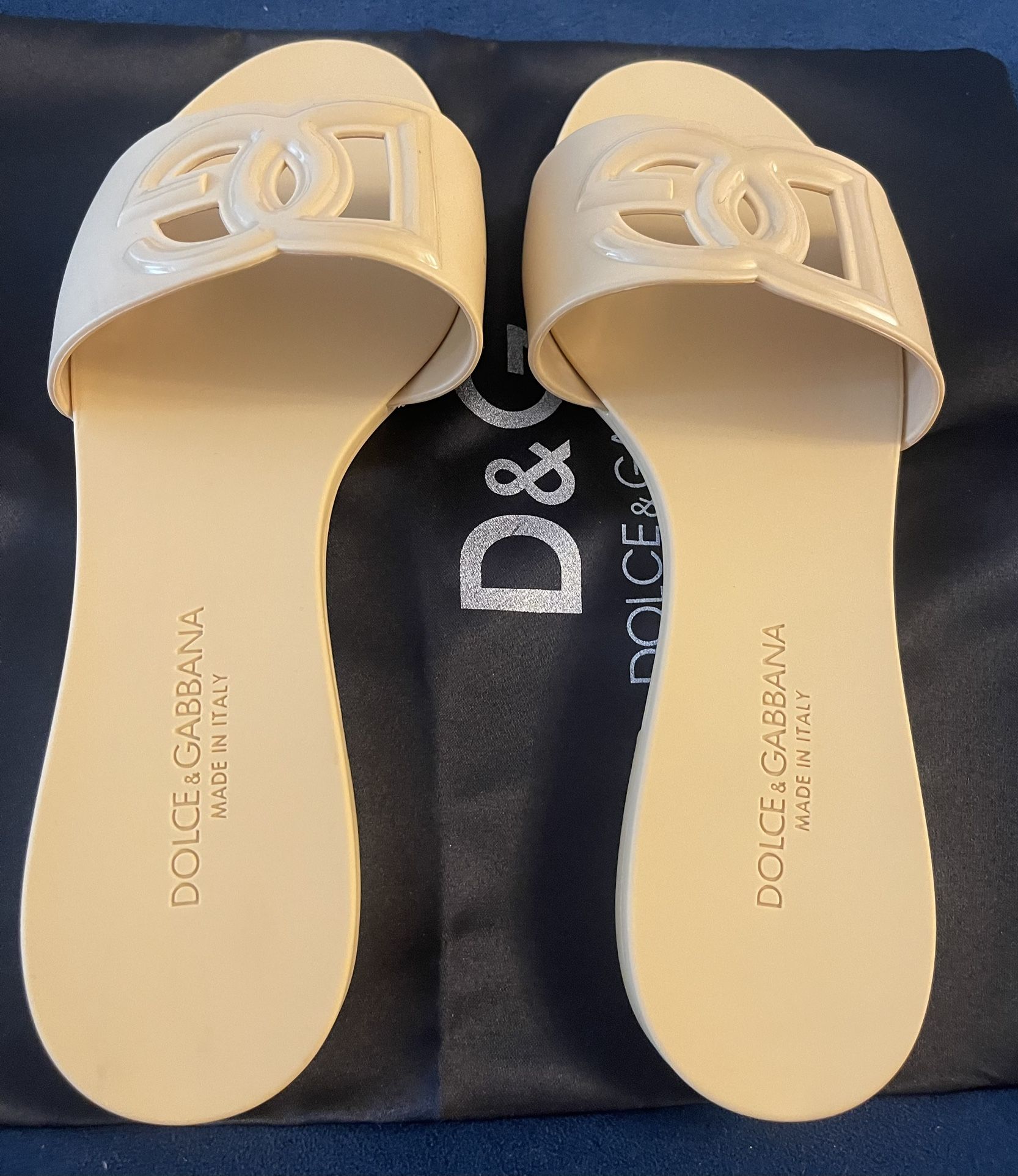Dolce & Gabbana Dg Logo Jelly Sandal Women's  40 New With Dust Bag