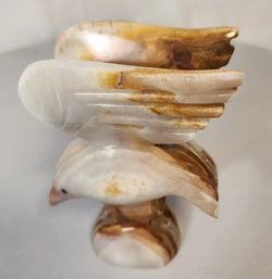 Home Office Decorative Animal Figure Eagle open Wings Desk Mantel Marble Onyx  Collectible