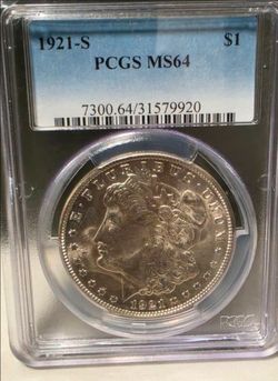 1921-S Morgan Silver Dollar PCGS MS64