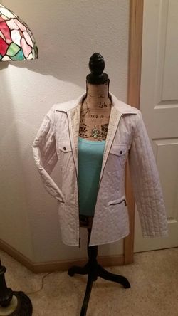 Dana Buchman Cream Zip-up Jacket Sz S