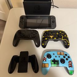 Custom Nintendo Switch Bundle - 3 Pro Controllers + Carrying Case - Ready to Play!