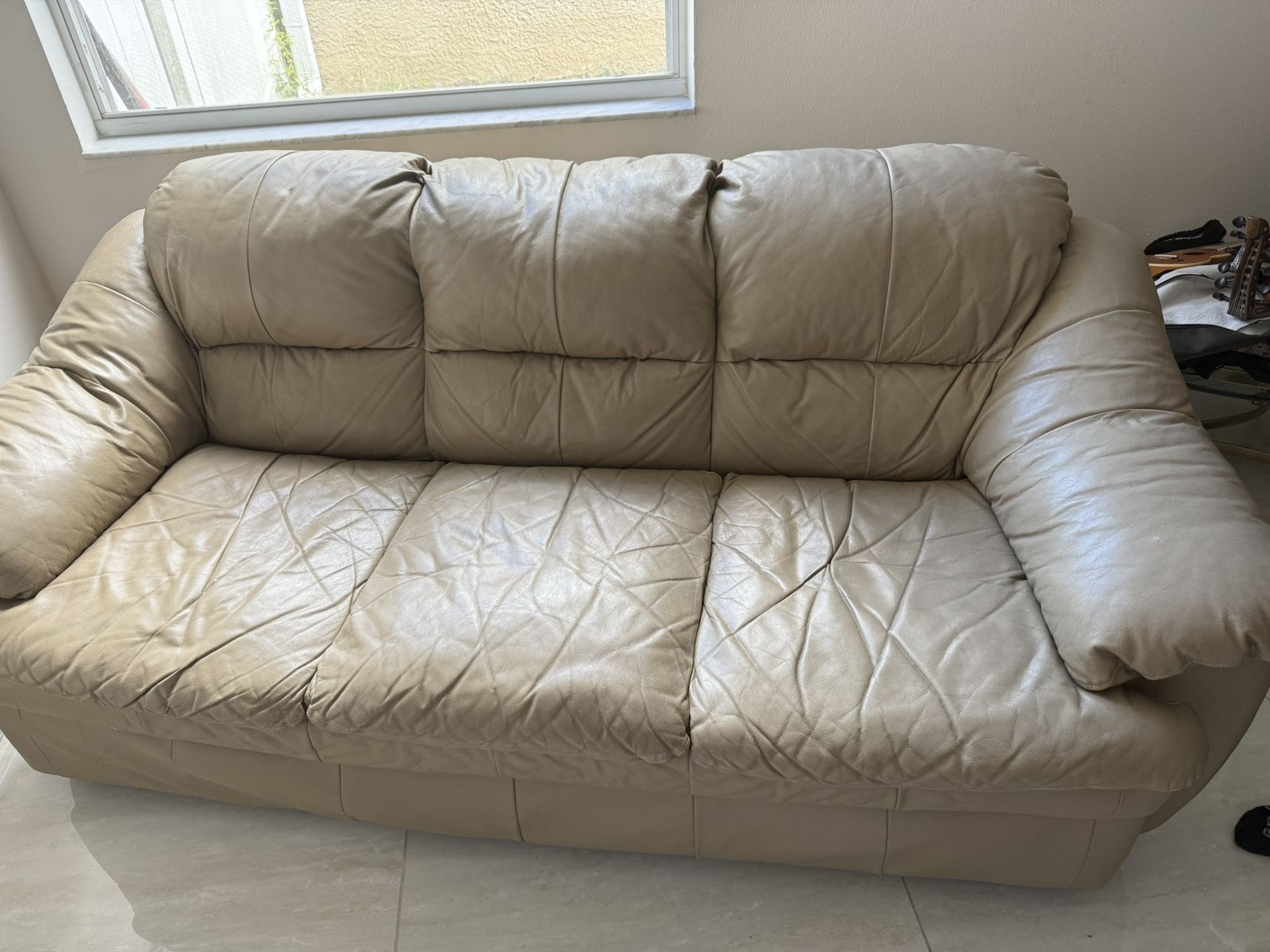 Tan Leather Couch