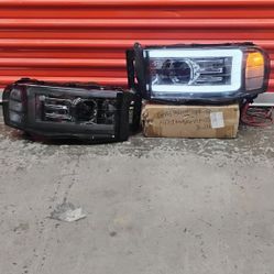 For 2002-2005 Dodge Ram LED DRL Tube Black Clear Projector Headlights