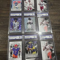 9x Football Slabs For $190. All Nine Pictured. All GEM MINT 10