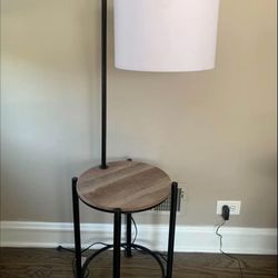Desk , Side Table , Floor Lamp . Desk And Table Have Outlets 