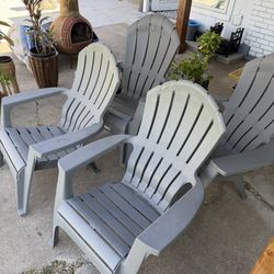 Set de 4 chairs patio grey