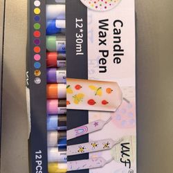 Juego de bolígrafos de cera para velas, 12 colores (10 clásicos + 2 brillantes) para pintura de velas, bolígrafos de pintura de cera fáciles de usar p