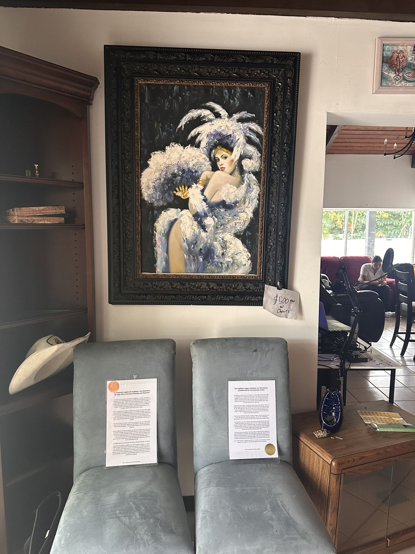 ✨ Unbreakable Legacy! The Angélique Collection: Authentic 18th-Century Guardian Painting + Her Two Sentinels of Rest!