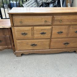 Wood Dresser and Nightstand/End Table