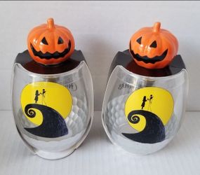 Disney The Nightmare Before Christmas Stemless Wine Glass with Wine Stopper NEW
