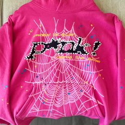 PINK SP5DER HOODIE (SIZE SMALL)