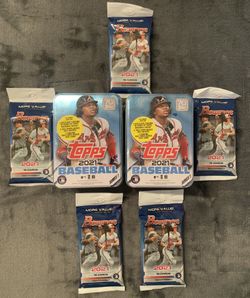 2021 Baseball Topps Bundle (2 Metal Boxes And 5 Bowman Packs) All New Factory Sealed