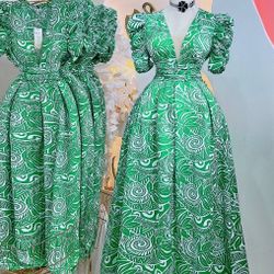 Green evening Dress, Prom Dress, Long Dress/ Small-large Available 