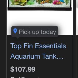 Top Fin 20 gallon Fish Tank With Filter And Temp