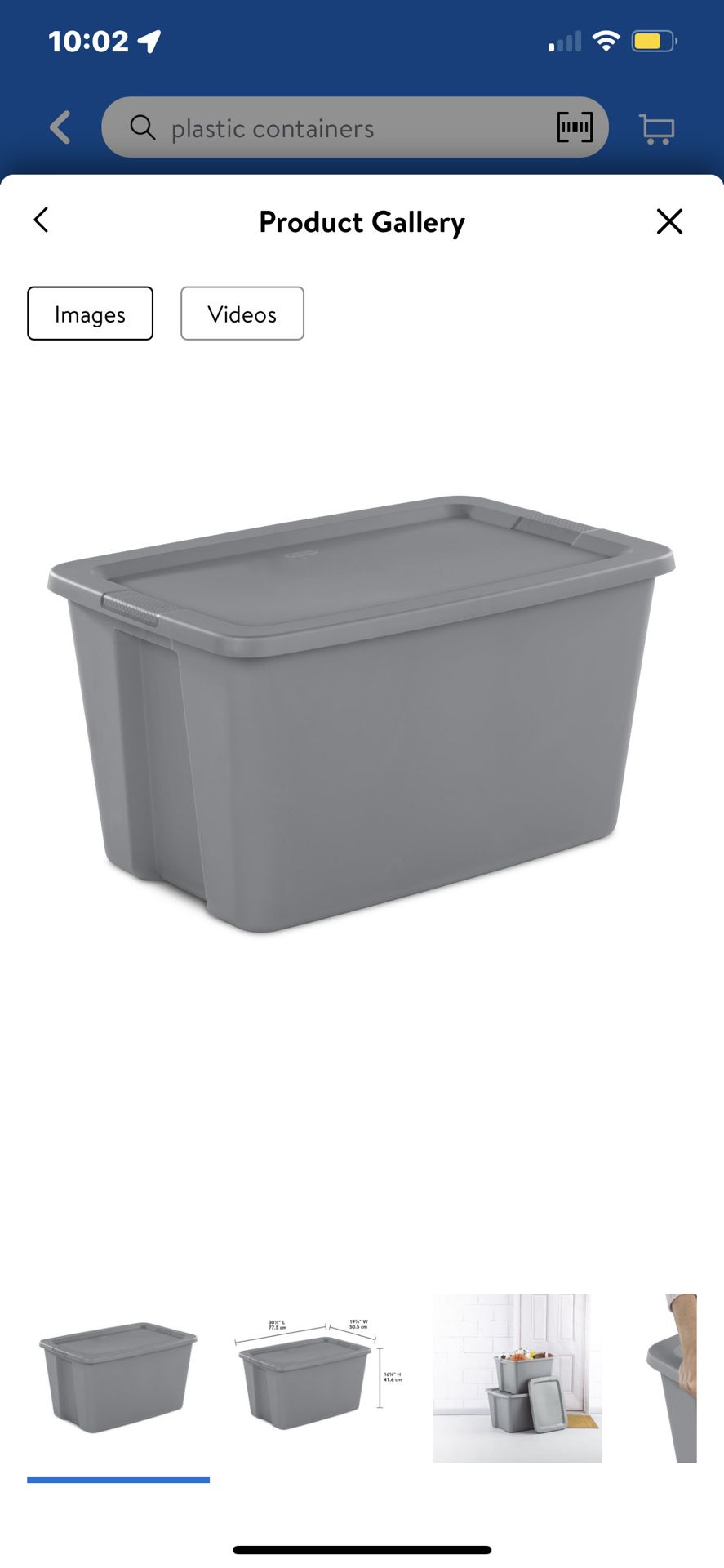 Grey Plastic Sterilite Storage Container box