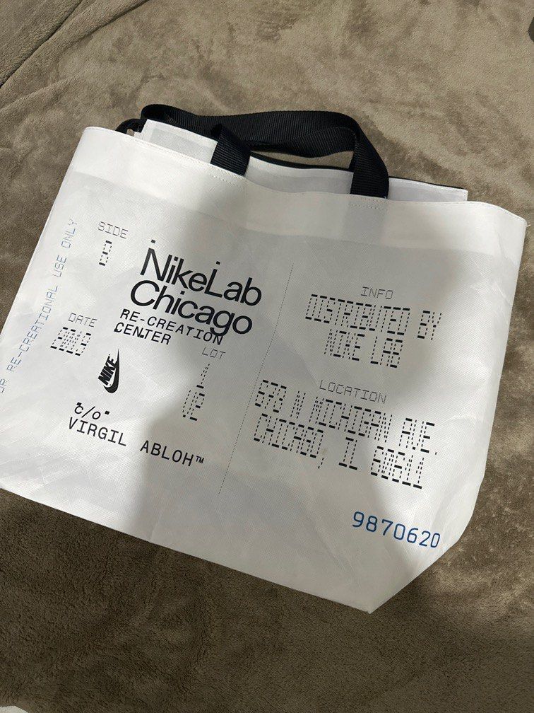 NIKE LAB CHICAGO x OFF WHITE VIRGIL ABLOH TYVEK CAMPUS TOTE BAGS LARGE SIZE