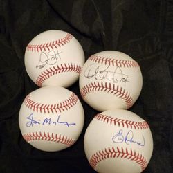 4 Autograph Baseballs