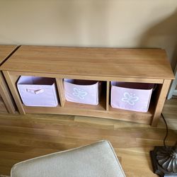 Set Of Cubby Storage Benches And Bins